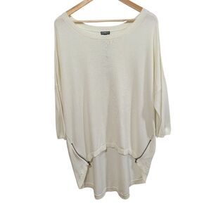 Express Tunic Hi Lo Sweater with Zipper Accents Size Large